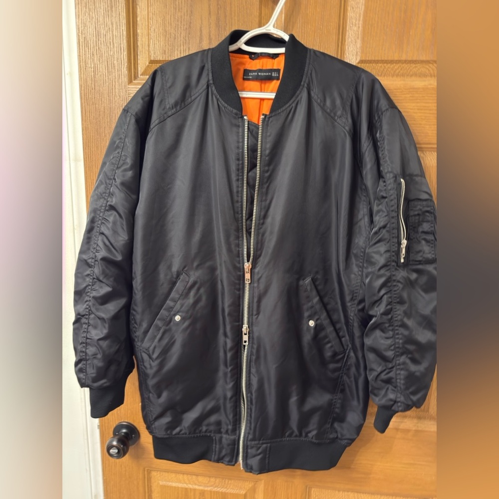 Zara women’s Black Bomber Jacket